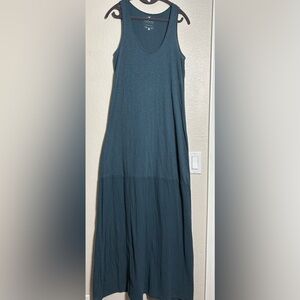 Velvet by Graham and Spencer Chic Teal Maxi Dress, Vintage Slub. Lightweight. S